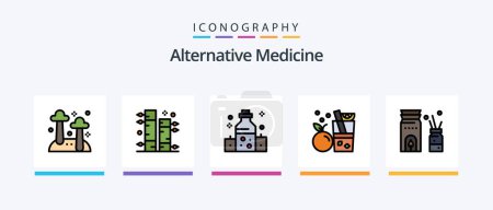 Ilustración de Alternative Medicine Line Filled 5 Icon Pack Including leaf. wellness. ecology. spa. massage. Creative Icons Design - Imagen libre de derechos