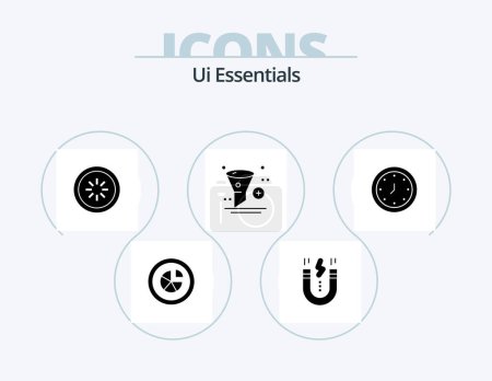 Ilustración de Ui Essentials Glyph Icon Pack 5 Icon Design. application. add. magnet. loading. connection - Imagen libre de derechos