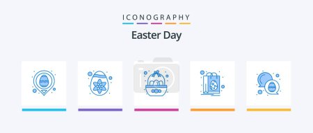 Ilustración de Easter Blue 5 Icon Pack Including color. shopping. bowl. egg. bag. Creative Icons Design - Imagen libre de derechos