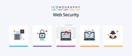 Illustration for Web Security Flat 5 Icon Pack Including anonymous. user. bacterium. screen. computer. Creative Icons Design - Royalty Free Image