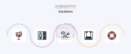 Ilustración de Vacations Line Filled Flat 5 Icon Pack Including . life. weather. insurance. kids - Imagen libre de derechos