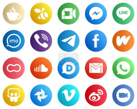 Téléchargez les illustrations : 20 Social Media Icons for Your Designs such as viber. facebook and audio icons. Versatile and high quality - en licence libre de droit