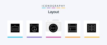 Téléchargez les illustrations : Layout Glyph 5 Icon Pack Including site. design. pie. radio. loading. Creative Icons Design - en licence libre de droit