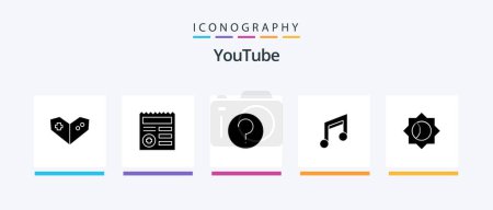Ilustración de Youtube Glyph 5 Icon Pack Including setting. music. help. mobile. basic. Creative Icons Design - Imagen libre de derechos