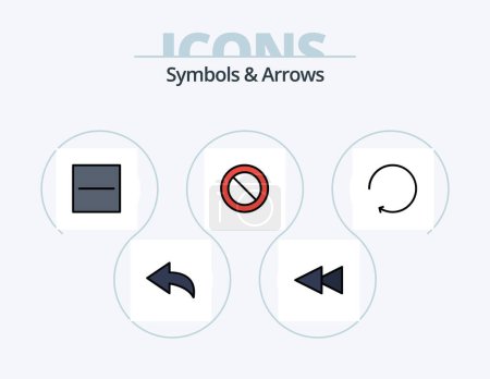Téléchargez les illustrations : Symbols and Arrows Line Filled Icon Pack 5 Icon Design. . denied. - en licence libre de droit