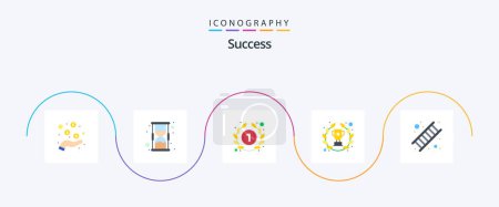 Illustration for Sucess Flat 5 Icon Pack Including success. career. count. success. awards - Royalty Free Image