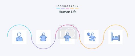 Illustration for Human Blue 5 Icon Pack Including . people. clock. hotel. time - Royalty Free Image