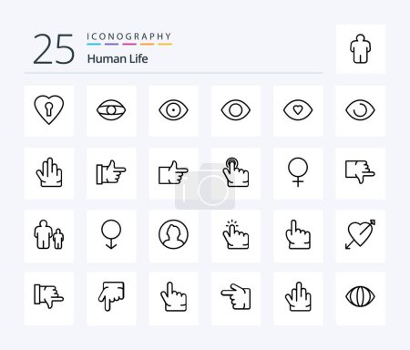 Illustration for Human 25 Line icon pack including gender. hand. hand. finger. vote - Royalty Free Image