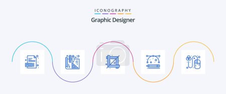 Téléchargez les photos : Graphic Designer Blue 5 Icon Pack Including . mouse. graphic. designing. drawing tools - en image libre de droit