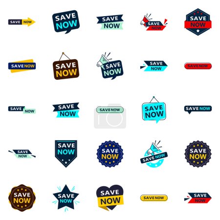 Ilustración de 25 Versatile Typographic Banners for promoting saving across media - Imagen libre de derechos