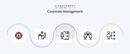 Illustration for Corporate Management Line Filled Flat 5 Icon Pack Including people. brainstorm. person. person. fired - Royalty Free Image