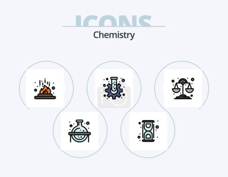 Illustration for Chemistry Line Filled Icon Pack 5 Icon Design. china. newyear. candle. year. chinese - Royalty Free Image