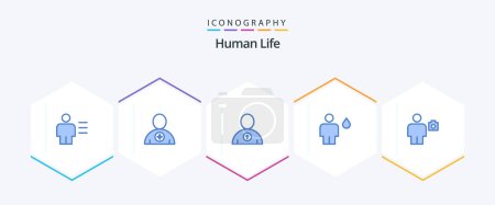 Illustration for Human 25 Blue icon pack including human. camp. favorite. body. user - Royalty Free Image