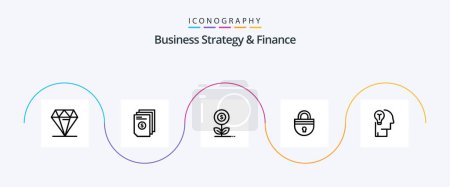Illustration for Business Strategy And Finance Line 5 Icon Pack Including flower. business . money . growth . - Royalty Free Image