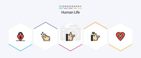 Illustration for Human 25 FilledLine icon pack including . patch. like. heart. thumbs up - Royalty Free Image