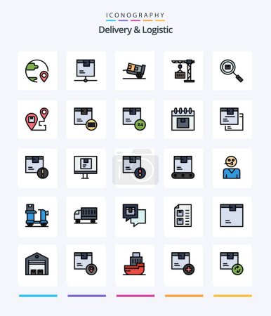 Ilustración de Creative Delivery And Logistic 25 Line FIlled icon pack  Such As delivery. cargo. product. . logistic - Imagen libre de derechos