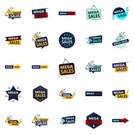 Illustration for Mega Sale 25 Versatile Vector Banners for All Your Sales Needs - Royalty Free Image