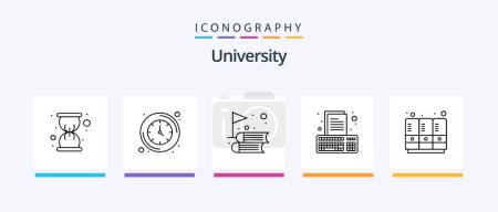 Ilustración de University Line 5 Icon Pack Including degree. achievement. dna. star. award. Creative Icons Design - Imagen libre de derechos