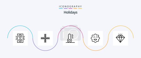 Illustration for Holidays Line 5 Icon Pack Including . present. christmas. jewel. emojis - Royalty Free Image