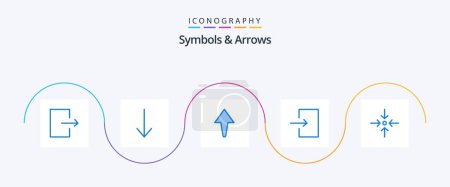 Illustration for Symbols and Arrows Blue 5 Icon Pack Including . enter. scale - Royalty Free Image