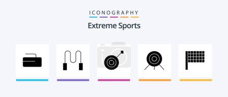Illustration for Sport Glyph 5 Icon Pack Including . sport. sports. target. Creative Icons Design - Royalty Free Image