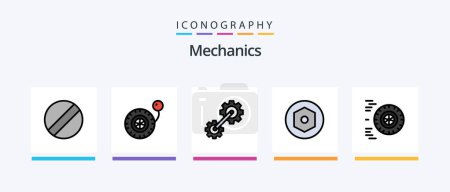 Téléchargez les illustrations : Mechanics Line Filled 5 Icon Pack Including . avatar. service. Creative Icons Design - en licence libre de droit