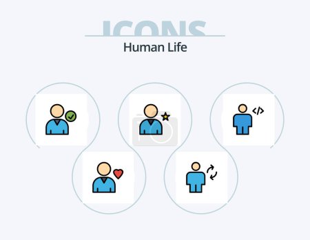 Illustration for Human Line Filled Icon Pack 5 Icon Design. user. delete. human. temperature. degrees - Royalty Free Image