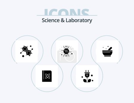 Illustration for Science Glyph Icon Pack 5 Icon Design. . soup. chemist. bowl. research - Royalty Free Image