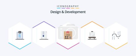 Ilustración de Design and Development 25 Flat icon pack including design. board. design. programing. design - Imagen libre de derechos