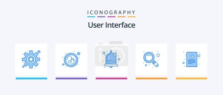 Illustration for User Interface Blue 5 Icon Pack Including . receipt. bell. cash receipt. zoom. Creative Icons Design - Royalty Free Image