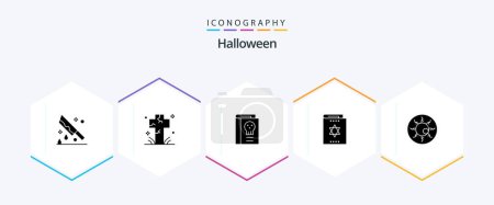 Téléchargez les illustrations : Halloween 25 Glyph icon pack including magic. halloween. grave. legend. fantasy - en licence libre de droit