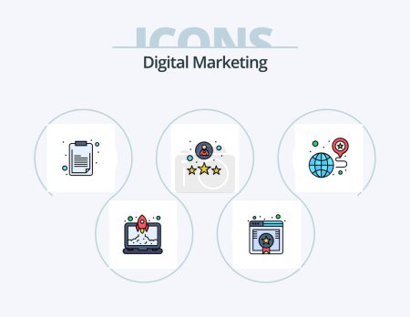 Photo for Digital Marketing Line Filled Icon Pack 5 Icon Design. special. repair. pin. favorite - Royalty Free Image