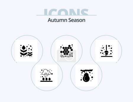 Illustration for Autumn Glyph Icon Pack 5 Icon Design. autumn. sweet. autumn. honey. tree - Royalty Free Image