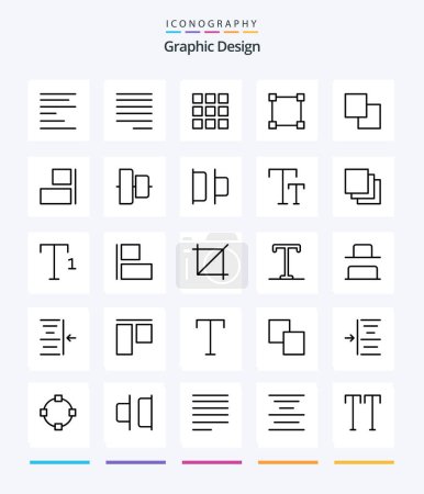 Ilustración de Creative Design 25 OutLine icon pack  Such As distribute. center. copy. align. horizontal - Imagen libre de derechos