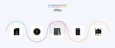 Illustration for Office Glyph 5 Icon Pack Including . seo. folder. office. office - Royalty Free Image
