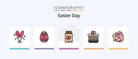 Illustration for Easter Line Filled 5 Icon Pack Including . holidays. church. holiday. easter egg. Creative Icons Design - Royalty Free Image