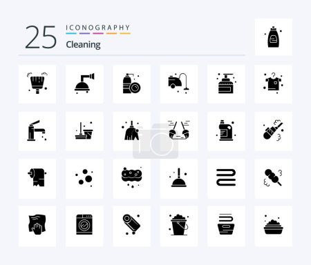 Ilustración de Cleaning 25 Solid Glyph icon pack including product. house. cleaning. cleaning. cleaning - Imagen libre de derechos