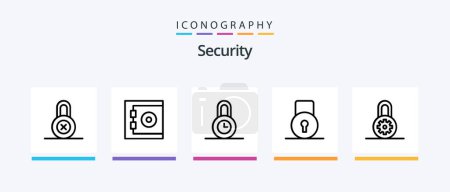 Ilustración de Security Line 5 Icon Pack Including . prison. secret. keyhole. Creative Icons Design - Imagen libre de derechos