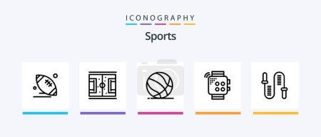 Téléchargez les illustrations : Sports Line 5 Icon Pack Including cold. water. watchkit. bottle. prize. Creative Icons Design - en licence libre de droit