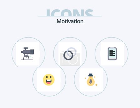 Téléchargez les illustrations : Motivation Flat Icon Pack 5 Icon Design. motivation. text. space. clipboard. couple - en licence libre de droit
