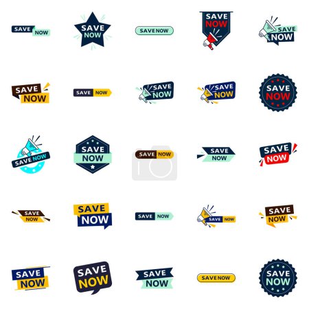 Ilustración de 25 Innovative Typographic Banners for promoting savings - Imagen libre de derechos