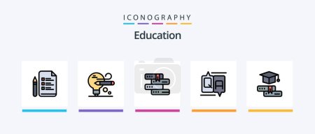 Illustration for Education Line Filled 5 Icon Pack Including oneducation. mobile. file. education. bulb. Creative Icons Design - Royalty Free Image