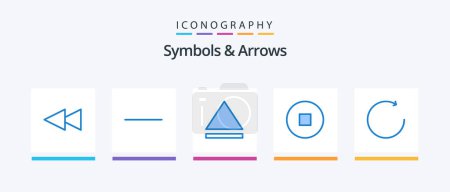 Illustration for Symbols and Arrows Blue 5 Icon Pack Including . clockwise.. Creative Icons Design - Royalty Free Image