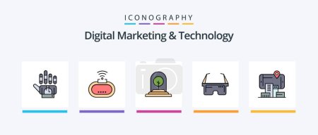 Illustration for Digital Marketing And Technology Line Filled 5 Icon Pack Including city. transport. growth. bullet. new. Creative Icons Design - Royalty Free Image