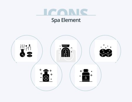 Ilustración de Spa Element Glyph Icon Pack 5 Icon Design. hygienic. spa. spa. lamp. treatment - Imagen libre de derechos