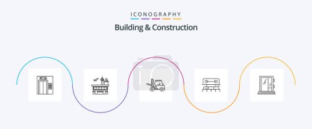 Ilustración de Building And Construction Line 5 Icon Pack Including water. tool. transportation. construction. transport - Imagen libre de derechos