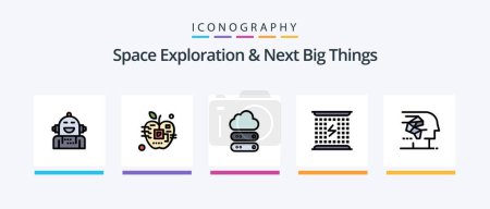 Illustration for Space Exploration And Next Big Things Line Filled 5 Icon Pack Including interface. conversational interfaces. human. electronic. biology. Creative Icons Design - Royalty Free Image