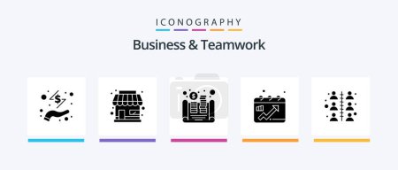 Illustration for Business And Teamwork Glyph 5 Icon Pack Including relationship. graph. cash. dots. calendar. Creative Icons Design - Royalty Free Image