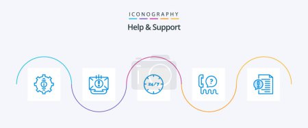 Ilustración de Help And Support Blue 5 Icon Pack Including interface. customer. help. service. customer - Imagen libre de derechos