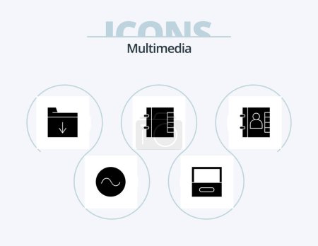 Ilustración de Multimedia Glyph Icon Pack 5 Icon Design. . . insert. phone. book - Imagen libre de derechos